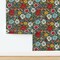 Retro Modern Bold Floral 70S Bohemian Botanical Flowers Daisy Groovy Vibrant Mcm Midcentury Large Scale Custom Removable Wallpaper by Spoonflower Peel & Stick Wallpaper 2FT Wide